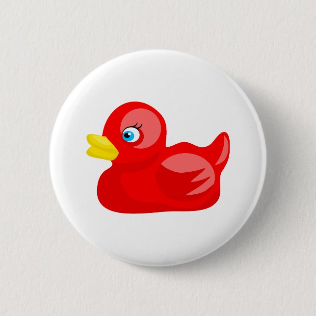 Red Rubber Duck 6 Cm Round Badge (Front)
