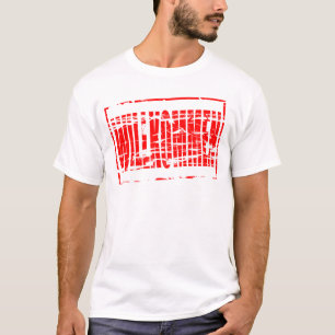 Red rubber stamp effect Willkommen (Welcome in Ger T-Shirt