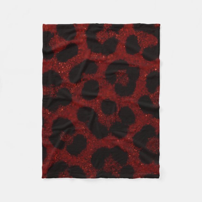 red ruby animal print balnket fleece blanket (Front)