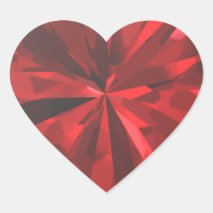 Red Ruby Diamond Valentine's Day Heart Sticker