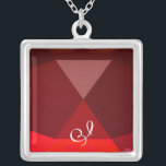Red Ruby Gem  Monogram Silver Plated Necklace<br><div class="desc">Elegant and unique design  with gemstone. Very accurated nurbs modelling and rendering in 3D Studio Max by Bulgan Lumini .Part from series Hyper Talismans.</div>
