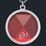 Red Ruby Gem  Monogram Silver Plated Necklace<br><div class="desc">Elegant and unique design  with gemstone. Very accurated nurbs modelling and rendering in 3D Studio Max by Bulgan Lumini .Part from series Hyper Talismans.</div>