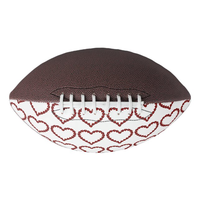 Red Ruby Gemstone Heart American Football (Front)