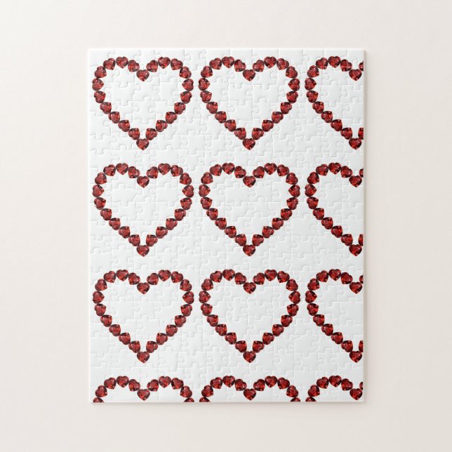 Red Ruby Gemstone Heart Jigsaw Puzzle (Vertical)