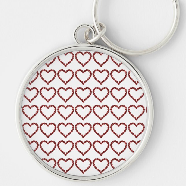 Red Ruby Gemstone Heart Key Ring (Front)