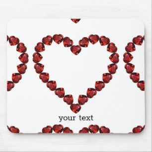 Red Ruby Gemstone Heart Mouse Mat