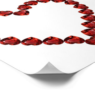 Red Ruby Gemstone Heart Poster