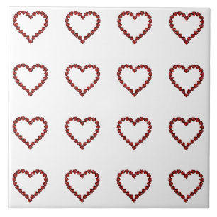 Red Ruby Gemstone Heart Tile
