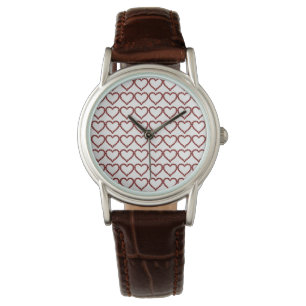 Red Ruby Gemstone Heart Watch