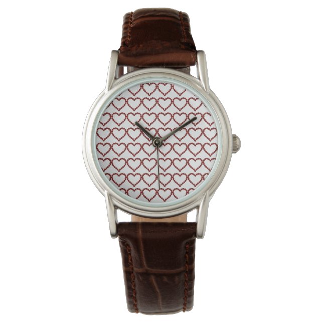 Red Ruby Gemstone Heart Watch (Front)