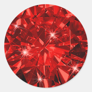 Red Ruby Gemstone Invitation Envelope Gift Wrap Classic Round Sticker