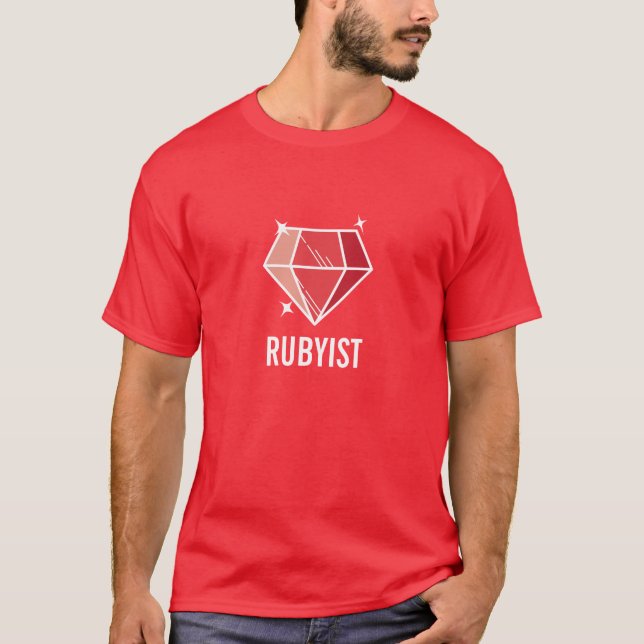 Red Ruby Gemstone Rubyist T-Shirt (Front)