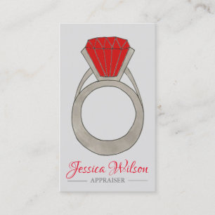Red Ruby Ring Gemstone Jewel Jewellery Appraisal Business Card