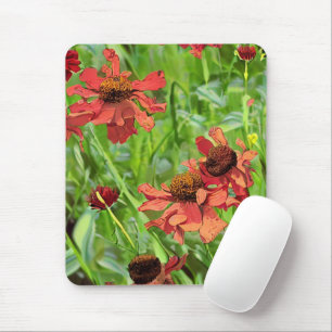 RED RUDBECKIA FLOWERS MOUSE MAT