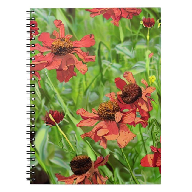 RED RUDBECKIA FLOWERS NOTEBOOK (Front)