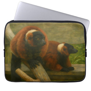 Red Ruffed Lemurs in Woodland Light Laptop Sleeve