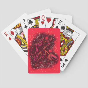 Red Running Bull Playing Cards