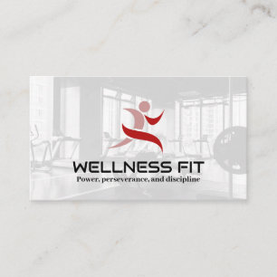 Red Running Logo   Fitness Centre Background Appointment Card