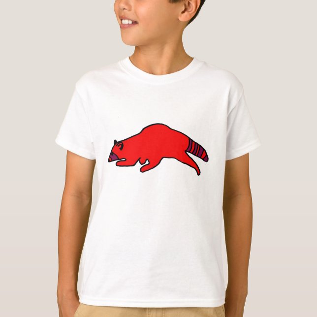 Red Running Racoon apparel T-Shirt (Front)