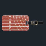 Red Running Track Distressed Custom Luggage Tag<br><div class="desc">Stay in your lane. This sports themed luggage tag features a distressed style illustration of a red running track starting line. It’s perfect for track and field runners of all sorts whether they’re sprinters or distance runners, indoor or outdoors. Want the perfect travel accessory for someone who loves running? This...</div>