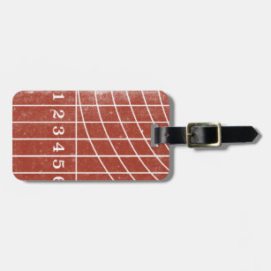Red Running Track Distressed Custom Luggage Tag