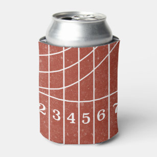 Red Running Track Distressed Style Can Cooler