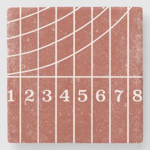Red Running Track Distressed Style Coasters