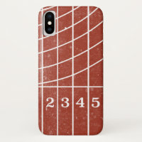 Red Running Track Distressed Style iPhone X Case