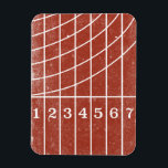Red Running Track Distressed Style Magnet<br><div class="desc">Stay in your lane. This sports themed magnet features a distressed style illustration of a red running track starting line. It’s perfect for track and field runners of all sorts whether they’re sprinters or distance runners, indoor or outdoors. Want the perfect fridge magnet for someone who loves running? This one...</div>