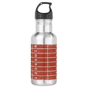 Red Running Track Distressed Style Water Bottle