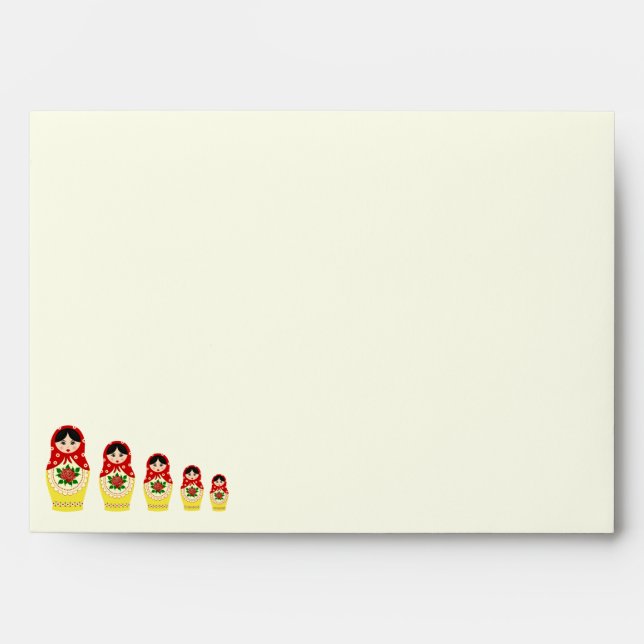 Red russian matryoshka nesting dolls envelopes (Front)