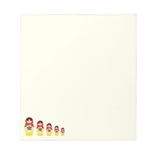 Red russian matryoshka nesting dolls notepad