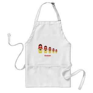 Red russian matryoshka nesting dolls standard apron