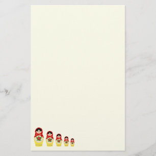Red russian matryoshka nesting dolls stationery