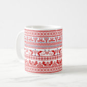Red russian traditional ornament coffee mug (Front Left)