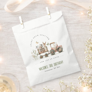 Red Rust Farm Animals Tractor Kids Birthday Favour Bags