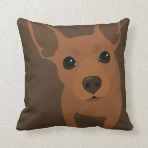 Red / Rust Min Pin Owner Throw Pillow