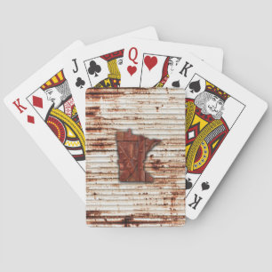 Red Rust Minnesota Shape Playing Cards