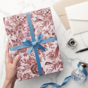 Red Rustic Elegance French Cottage  Wrapping Paper