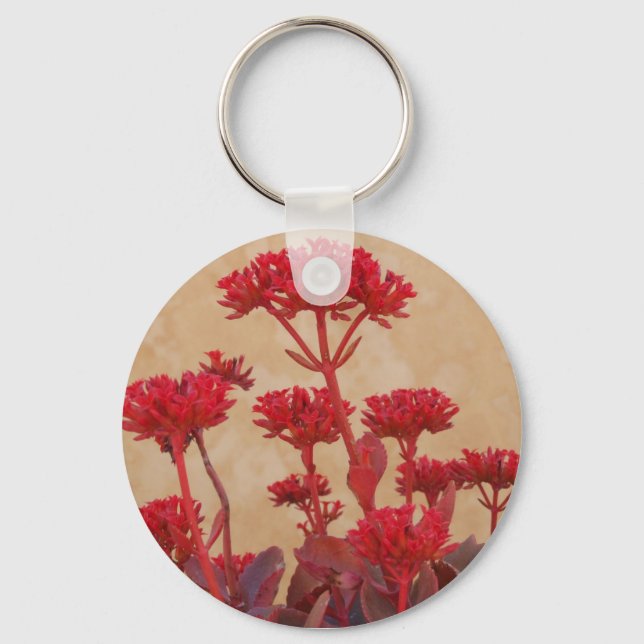 Red Rustic Plant Keychain (Front)