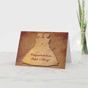 Red Rustic Wedding Card for Lesbian Brides