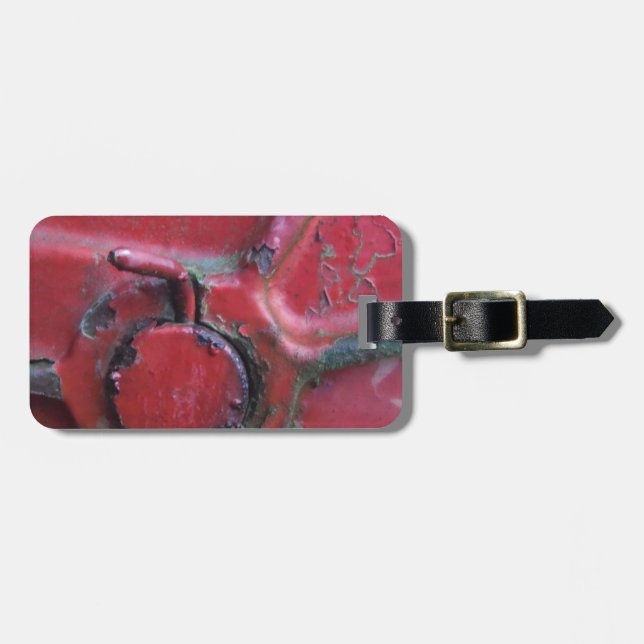 Red rusty truck close-up luggage tag (Front Horizontal)