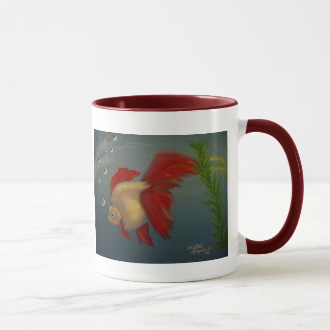 Red Ryukin Goldfish Mug (Right)