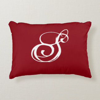 Red "S" Pillow with gray back