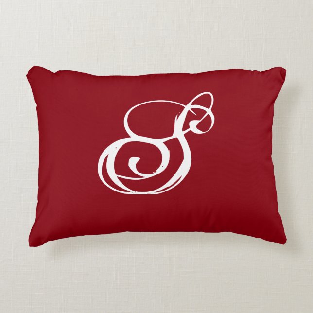 Red "S" Pillow with gray back (Front)