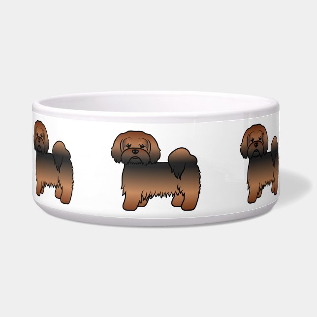 Red Sable Lhasa Apso Cute Cartoon Dog (Front)