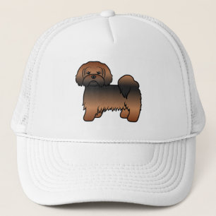 Red Sable Lhasa Apso Cute Cartoon Dog Trucker Hat