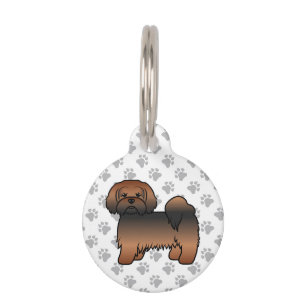 Red Sable Lhasa Apso Cute Dog & Pet's Info Pet Tag