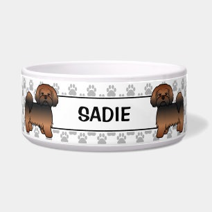 Red Sable Lhasa Apso Dog With Paws & Name