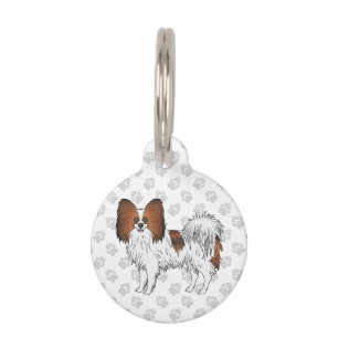 Red Sable Papillon Cute And Happy Toy Breed Dog Pet Tag